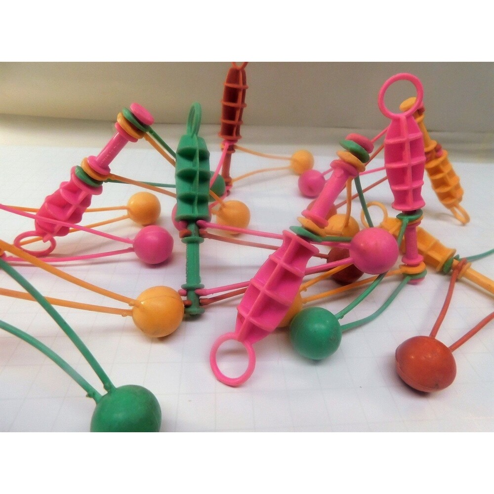 2 pc Vintage klackers Klik Klak Bang Swing Balls noise maker toy1989 pretend pla